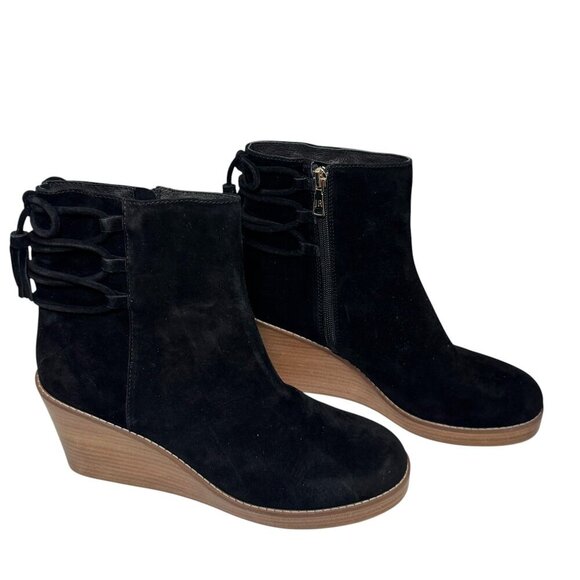 Jack Rogers Women's Banbury Wedge Bootie Suede Back Lace w Tassel size 8.5 NEW - Picture 3 of 5